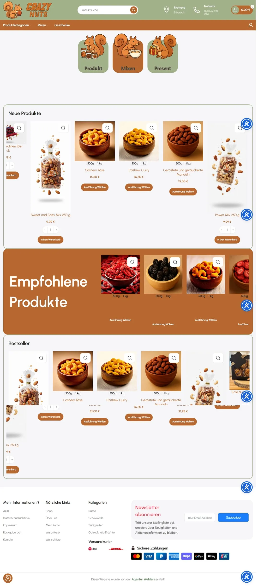 Crazy Nuts — website